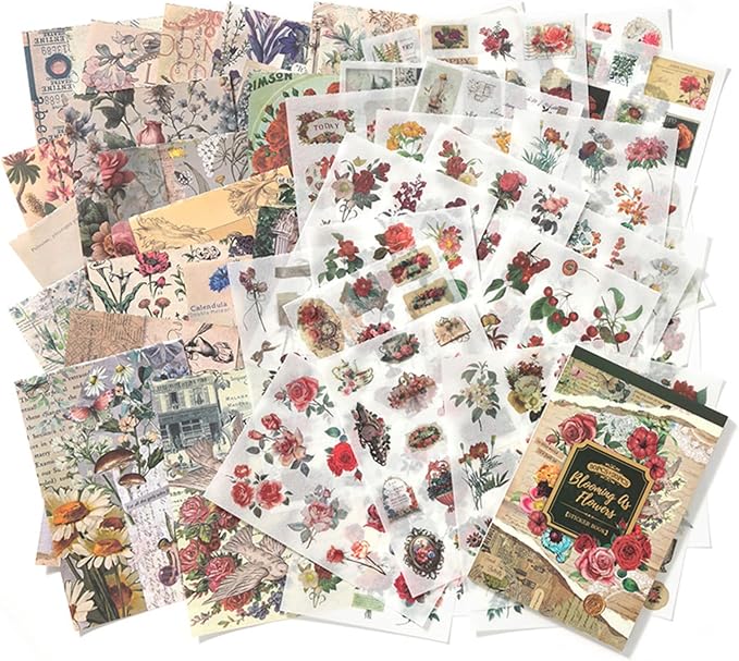 Flower Sticker Book for Scrapbooking, 500+ Floral Stickers for Junk Journal - Image 2
