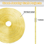 Jishi 33ft Gold Snake Chain 1.2mm Jewelry Making Chains - Image 3