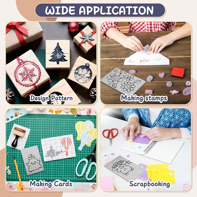 Frienda 30 Pack 4"x6" Rubber Carving Blocks Rubber Stamp Carving Linoleum Blocks - Image 7