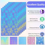 Clabby 36 Sheets Holographic Sticker Paper A4 Vinyl Holographic Laminate Sheets - Image 3
