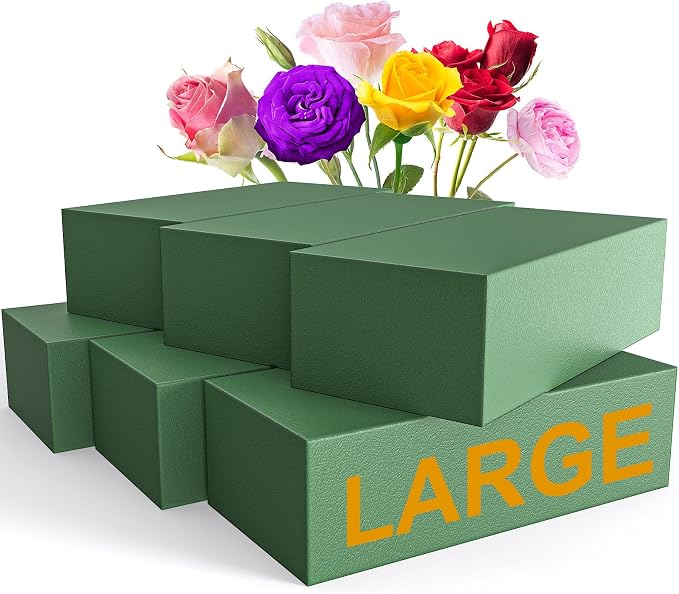 New 6 Pack Large Floral Flower Foam Blocks, Wet & Dry Florist Foam Styrofoam by AYNAUHX