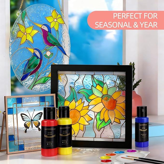 Colorful 14 Colors Stain Glass Paint Set - Image 5