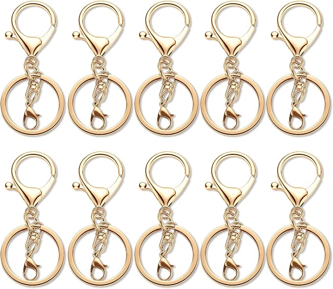 Gkeygo 10 Pack a Set Metal Lobster Claw Clasps and Key Rings, Key Chain - Image 9