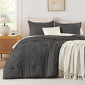 Andency Dark Grey Comforter Set Full Size, Boho Soft Warm Tufted Bedding by Andency