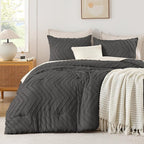 Andency Dark Grey Oversized Super King Comforter Set 120x120, Extra Large King by Andency