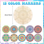 Vercraft 22 Pcs Wooden Mandala Painting Set 10 Mandala Unfinished Wood Cutouts - Image 2