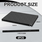 Frienda 4 Pcs 12" x 8" x 1.5" Polyethylene Foam Sheet Thick Black Packing Foam - Image 2