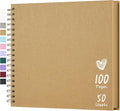 Scrapbook 10x10 Inch DIY Scrapbook Album Hardcover Kraft Paper 100 pages/50 by Hiwhy