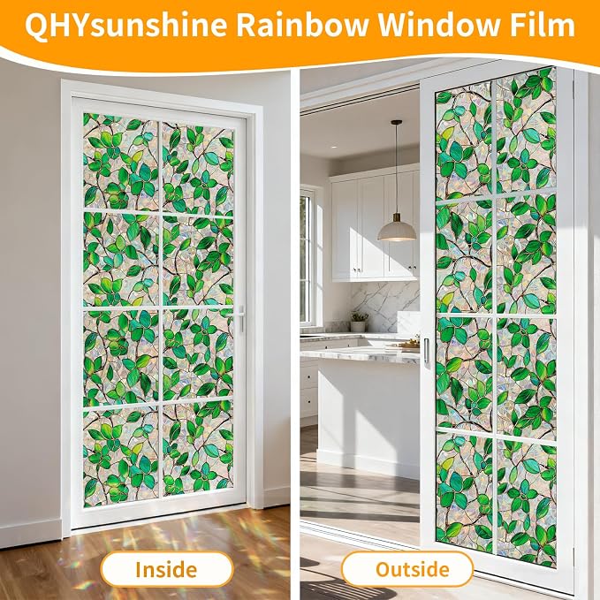 Stained Glass Window Privacy Film Decorative Rainbow Static Clings – Ideal - Image 5