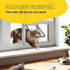 【Solid Wood】 Cat Door for Window, Fit Width 31"-38" Window, 3-Min Install - Image 5