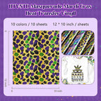 HTVSTD Mardi Gras Mark Heat Transfer Vinyl 10Sheet 12×10in Iron on Vinyl | - Image 2