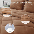 Love's cabin Twin XL Comforter Set Mocha Mousse, 5 Pieces Twin XL Bed in a Bag - Image 7