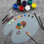 Nuanchu 12 x 16 Inch Handy Oval Neutral Grey Tempered Glass Palette - Image 5