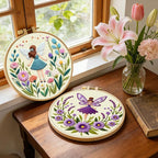 ERKOON Embroidery Kit for Beginners, 2 Set Flower Cross Stitch Set Include - Image 3