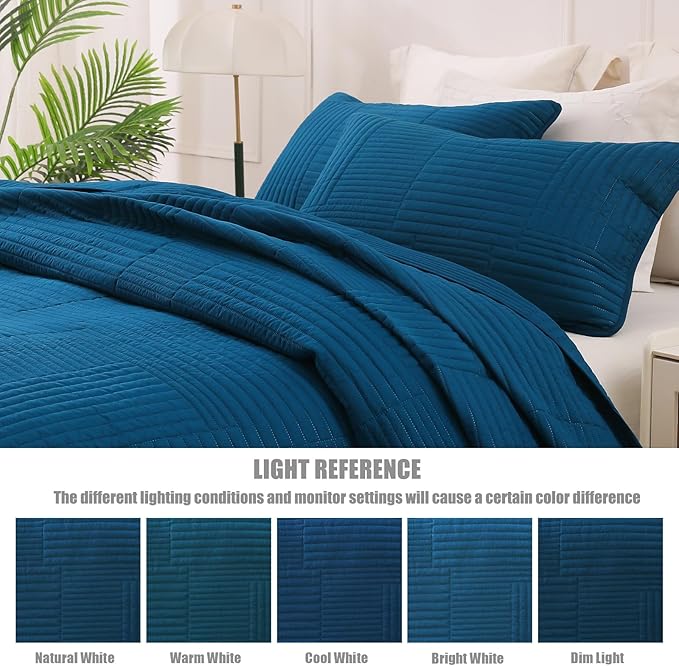 Whale Flotilla Ultra Soft King Quilt Bedding Set, Lightweight Microfiber Blue - Image 5