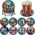 Axquilon 8 Pack Butterfly Diamond Art Coasters Kit by Axquilon