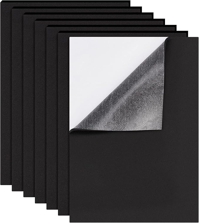 BENECREAT 8 Sheets 4mm EVA Paper Craft Foam Sheets 11.8x8.2" Black Foam Stickers by BENECREAT