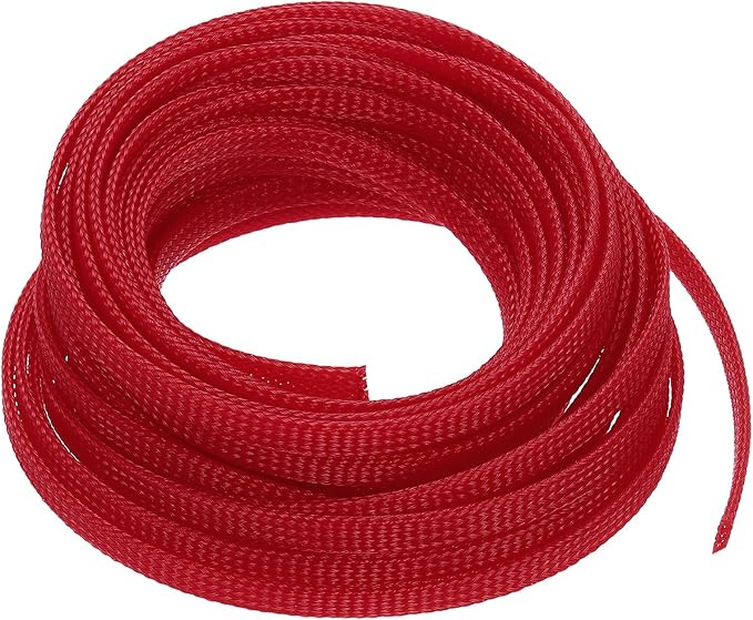 uxcell PET Expandable Sleeving 25ft 1/4" Red Cable Management Sleeve Cord by uxcell