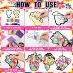 Eersida 32 Pcs Mothers Day Suncatchers Paper Craft Set DIY Flower Shaped - Image 4