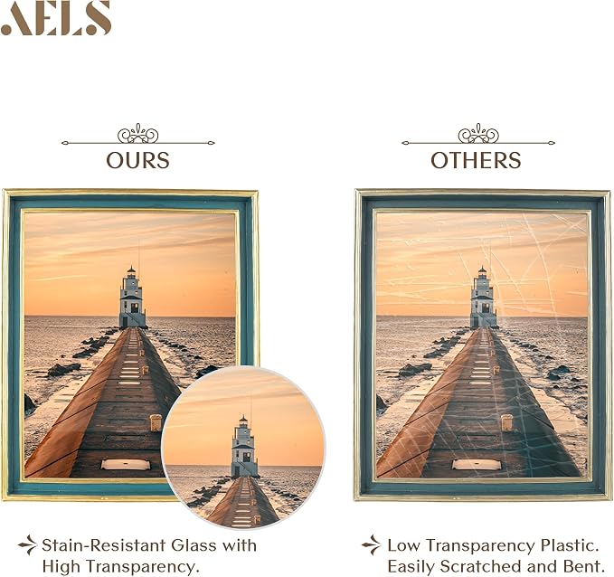 AELS 8x10 Inch Vintage Picture Frame, Elegant Antique Photo Frames - Image 2