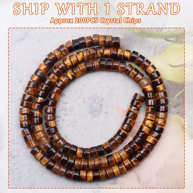 Natural Stone Heishi Beads for Necklace Making, 4 mm x 2 mm Small Flat Round - Image 2