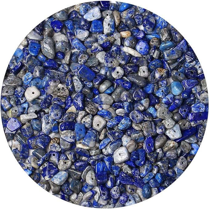 LAIDANLA Lapis Lazuli 400pcs Natural Chip Stone Beads 5-8mm Healing Crystal by LAIDANLA