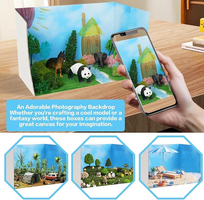 16 Pcs Cardboard Diorama Kit Includes Diorama Box - Image 4