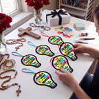 48PCS Sunday School VBS Crafts Bulk: Paper Lightbulb Cross Nativity Suncatchers - Image 7