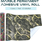 Tintnut Marble Permanent Vinyl Roll 12" x5ft Black Gold Adhesive Vinyl | - Image 2