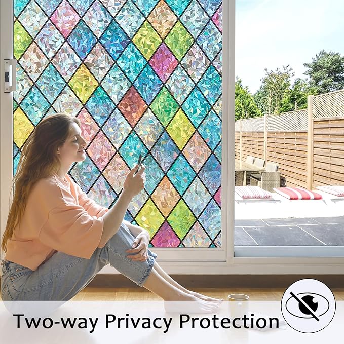 Window Privacy Film, Static Cling Stained Glass Window Film Decorative - Image 3