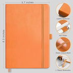 RETTACY Dotted Journal Notebook, 192 Pages, A5 Medium Size | Leather Hardcover - Image 2