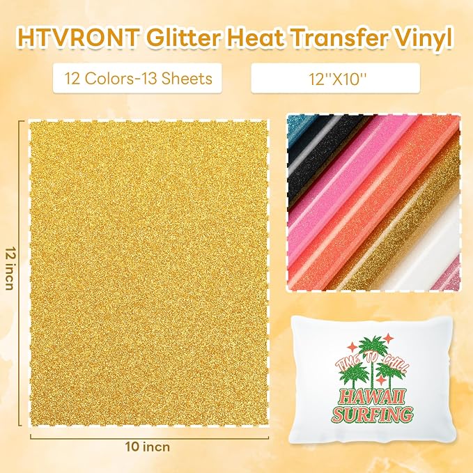 HTVRONT Glitter HTV Heat Transfer Vinyl - Image 3