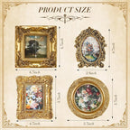 Qunclay Vintage Mini Picture Frames Set of 4, Round Rectangle Ornate Small - Image 2