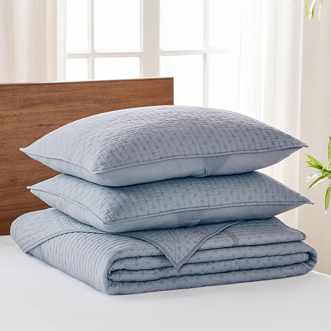 Levtex Home - Cross Stitch Bedspread Set - Full Bedspread and Two Standard - Image 3