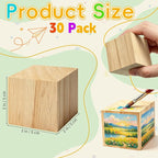 Cheardia 30 Pack 2 Inch Wooden Blocks - Image 2