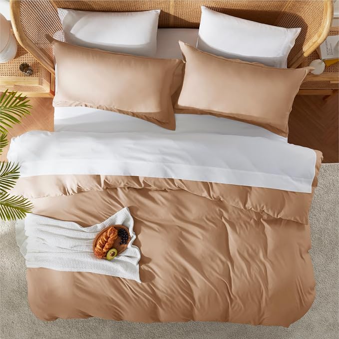 Nestl Mocha Brown California King Duvet Cover Sets - Image 5