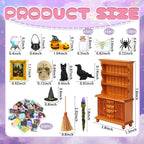 Rileryan 53 Pcs 1:12 Scale Magic Witchy Mini House Kit Halloween Miniatures - Image 2