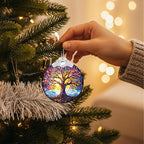 Christmas Ornaments 2025 Faux Stained Glass Effect, Christmas Tree Ornaments - Image 3