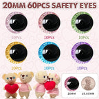 MUCUNNIA 120pcs 20mm Sparkle Moon Safety Eyes - Image 2