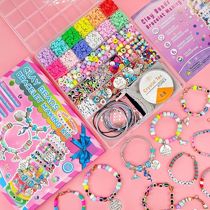 leitait Girls Toys Bracelet Making Kit -3400pcs Charm Jewelry Making Kit - Image 2