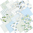 HunnmingRe 20 Pcs 10''x10'' Hydrangea Quilting Fabric Square Bundle Watercolor by HunnmingRe