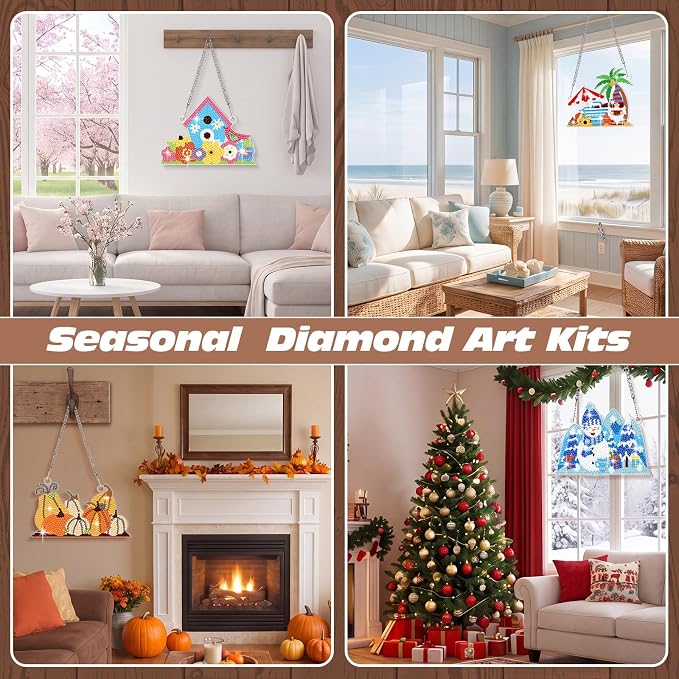 Cinnvoice 12 Pcs Summer Seasonal Diamond Art Painting Kit - Image 4