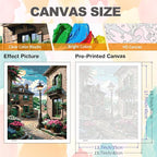 PHANTASYART Peaceful Street Paint by Numbers Kit - Image 4