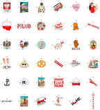 100Pcs Poland Stickers for Luggage, for Water Bottle, Polish Flag Stickers - Image 3