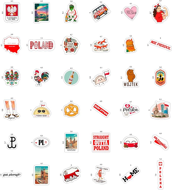 100Pcs Poland Stickers for Luggage, for Water Bottle, Polish Flag Stickers - Image 3