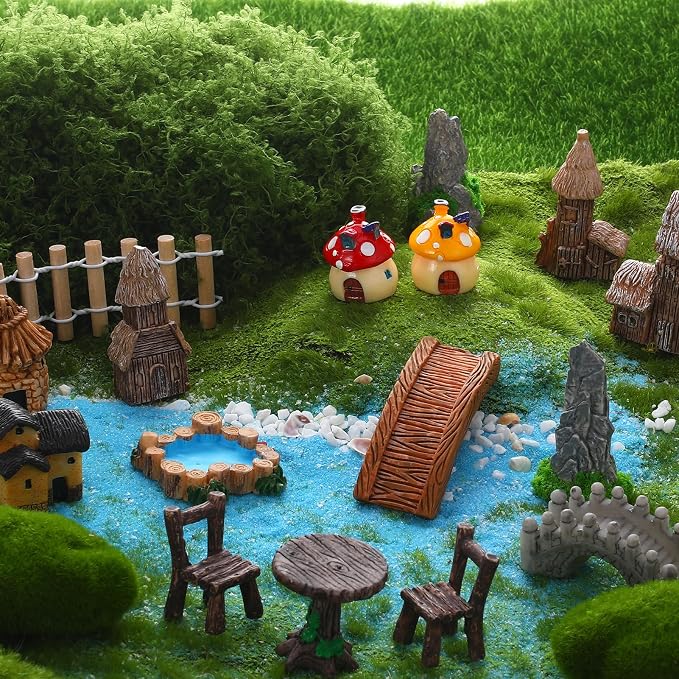 32 Pcs Fairy Garden Accessories Miniature Landscape Ornaments Set | Resin - Image 7