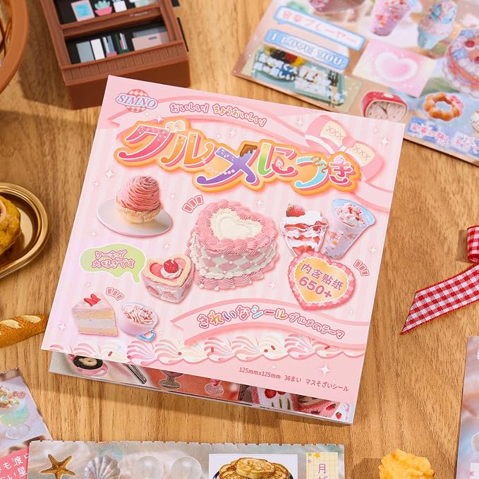 Girl's Japanese Retro Sticker Book, Food and Daily Life Theme - Image 2