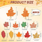 SANNIX 90 Pcs Fall Charms for Jewelry Making, Thanksgiving Fall Leaf Enamel - Image 2