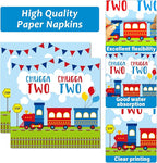 100 PCS Chugga Chugga Two Two Party Supplies Set Train Plates and Napkins 2nd - Image 3