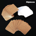 60 Pieces Self Adhesive Cork Coasters Squares/Round 4 x 4 Cork Mats Backing - Image 7